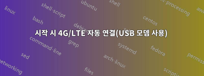 시작 시 4G/LTE 자동 연결(USB 모뎀 사용)