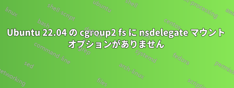 Ubuntu 22.04 の cgroup2 fs に nsdelegate マウント オプションがありません
