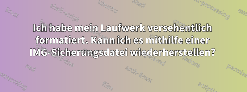 Ich habe mein Laufwerk versehentlich formatiert. Kann ich es mithilfe einer IMG-Sicherungsdatei wiederherstellen?