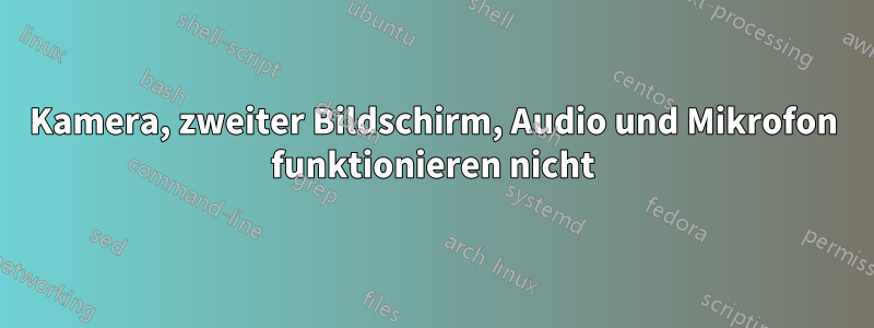 Kamera, zweiter Bildschirm, Audio und Mikrofon funktionieren nicht