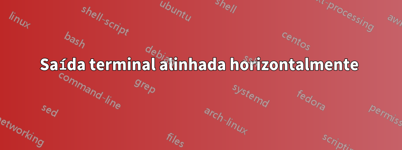 Saída terminal alinhada horizontalmente