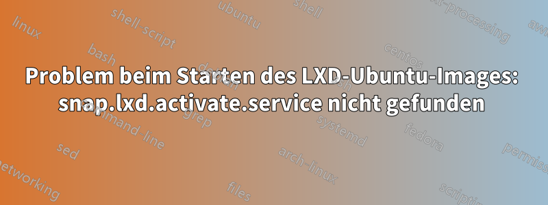 Problem beim Starten des LXD-Ubuntu-Images: snap.lxd.activate.service nicht gefunden