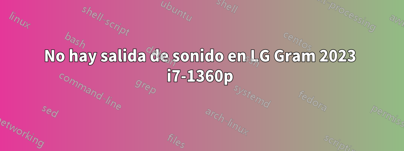 No hay salida de sonido en LG Gram 2023 i7-1360p