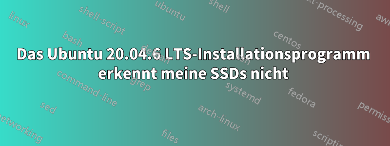 Das Ubuntu 20.04.6 LTS-Installationsprogramm erkennt meine SSDs nicht