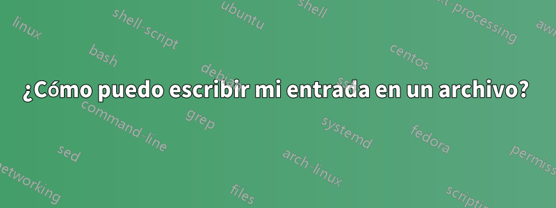 ¿Cómo puedo escribir mi entrada en un archivo?