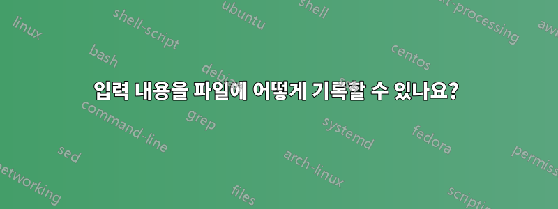 입력 내용을 파일에 어떻게 기록할 수 있나요?