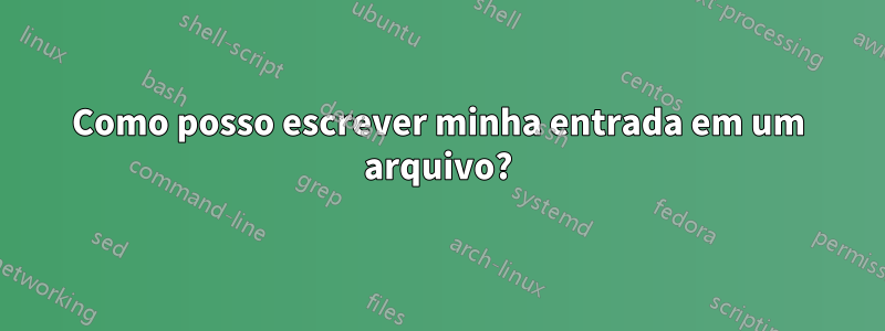 Como posso escrever minha entrada em um arquivo?