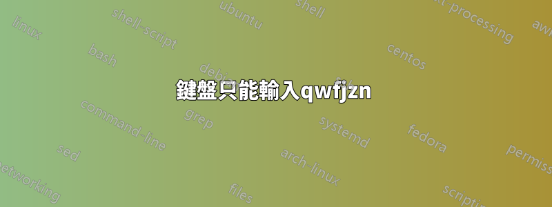 鍵盤只能輸入qwfjzn
