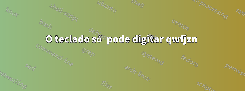 O teclado só pode digitar qwfjzn