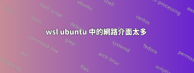 wsl ubuntu 中的網路介面太多