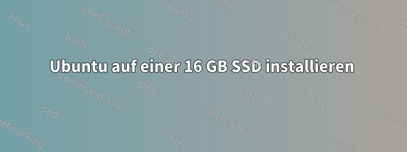 Ubuntu auf einer 16 GB SSD installieren