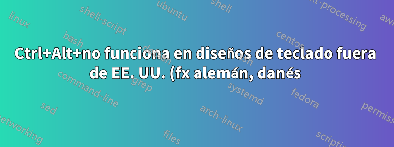 Ctrl+Alt+no funciona en diseños de teclado fuera de EE. UU. (fx alemán, danés)