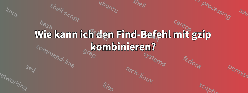 Wie kann ich den Find-Befehl mit gzip kombinieren?