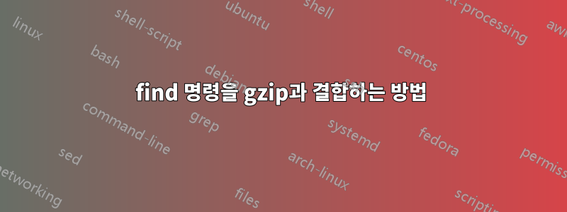 find 명령을 gzip과 결합하는 방법