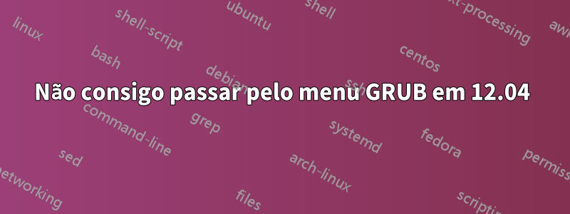 Não consigo passar pelo menu GRUB em 12.04