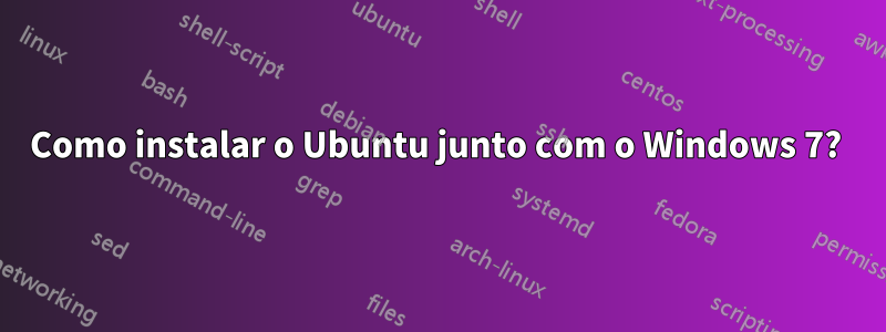 Como instalar o Ubuntu junto com o Windows 7? 