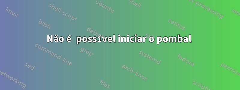 Não é possível iniciar o pombal