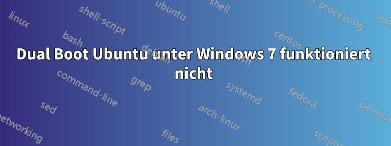 Dual Boot Ubuntu unter Windows 7 funktioniert nicht
