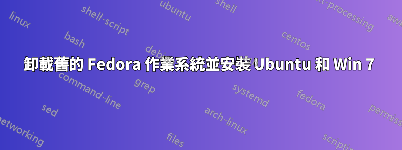 卸載舊的 Fedora 作業系統並安裝 Ubuntu 和 Win 7