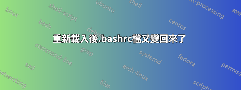 重新載入後.bashrc檔又變回來了