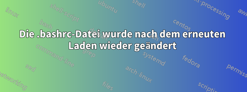 Die .bashrc-Datei wurde nach dem erneuten Laden wieder geändert
