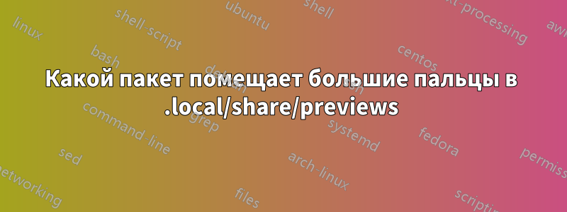 Какой пакет помещает большие пальцы в .local/share/previews