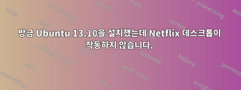 방금 Ubuntu 13.10을 설치했는데 Netflix 데스크톱이 작동하지 않습니다.