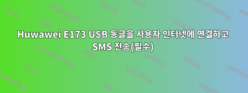 Huwawei E173 USB 동글을 사용자 인터넷에 연결하고 SMS 전송(필수)