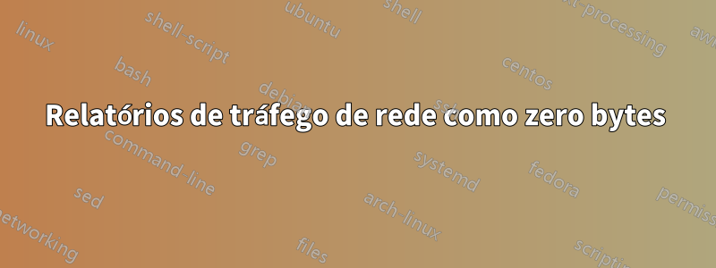 Relatórios de tráfego de rede como zero bytes