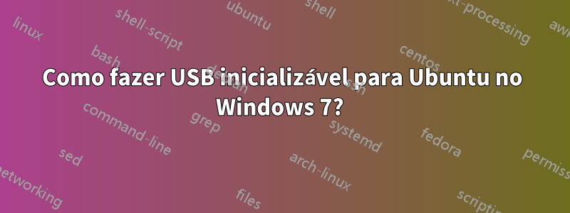 Como fazer USB inicializável para Ubuntu no Windows 7? 