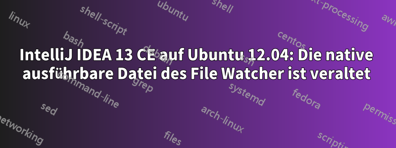 IntelliJ IDEA 13 CE auf Ubuntu 12.04: Die native ausführbare Datei des File Watcher ist veraltet