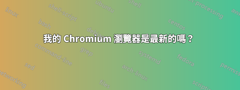 我的 Chromium 瀏覽器是最新的嗎？