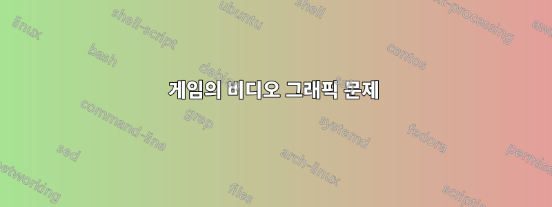 게임의 비디오 그래픽 문제