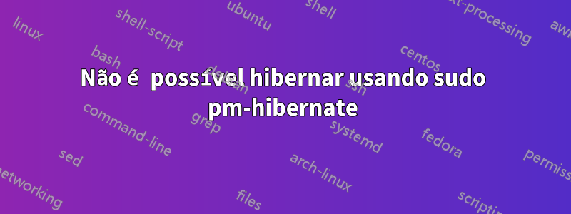 Não é possível hibernar usando sudo pm-hibernate