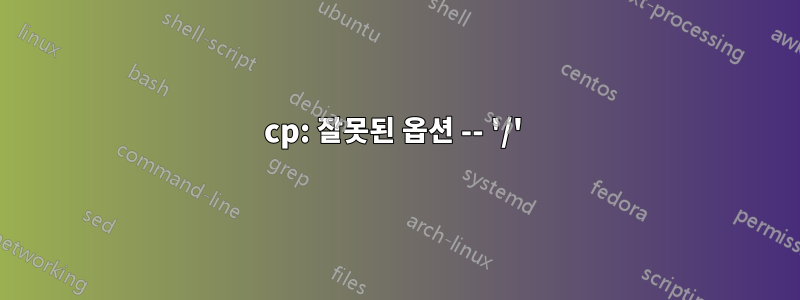 cp: 잘못된 옵션 -- '/' 