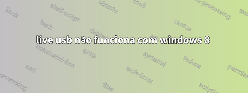 live usb não funciona com windows 8