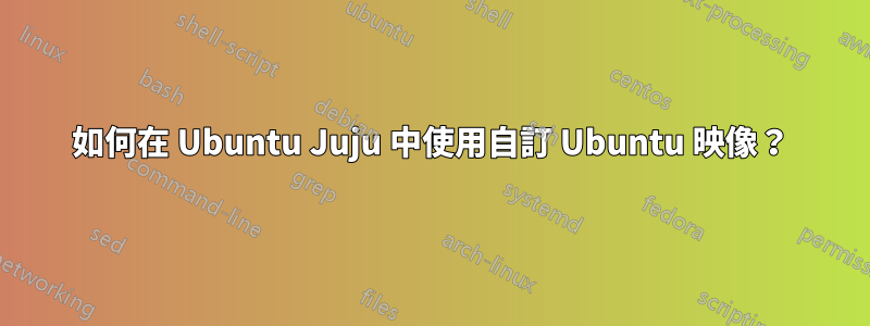 如何在 Ubuntu Juju 中使用自訂 Ubuntu 映像？