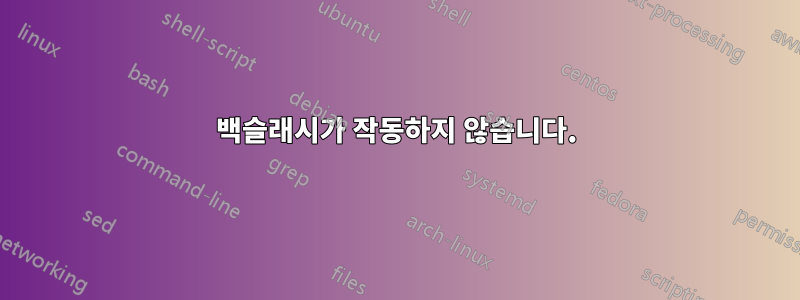 백슬래시가 작동하지 않습니다.