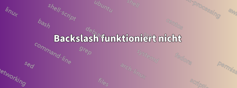 Backslash funktioniert nicht