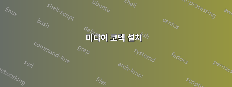 미디어 코덱 설치 