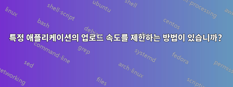 특정 애플리케이션의 업로드 속도를 제한하는 방법이 있습니까?