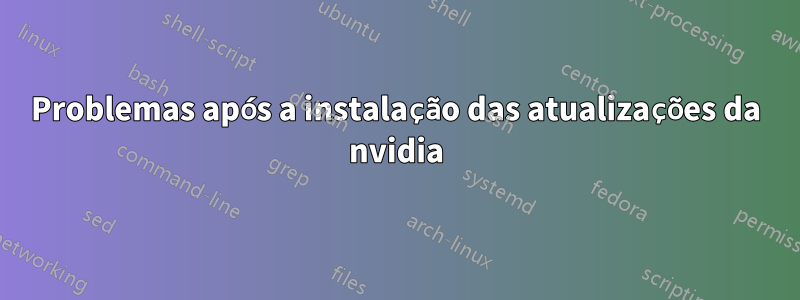 Problemas após a instalação das atualizações da nvidia