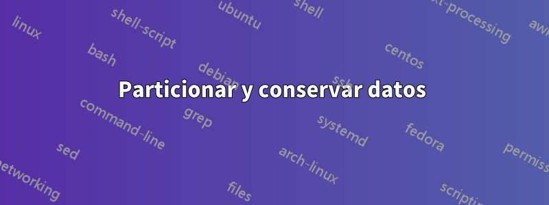 Particionar y conservar datos