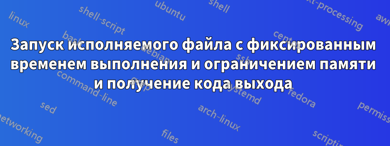 Запуск исполняемого файла с фиксированным временем выполнения и ограничением памяти и получение кода выхода