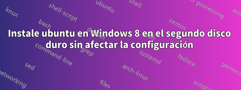 Instale ubuntu en Windows 8 en el segundo disco duro sin afectar la configuración