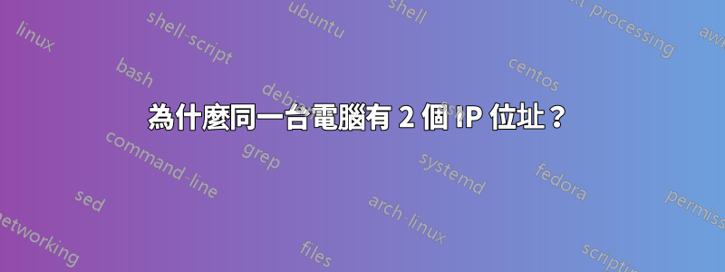 為什麼同一台電腦有 2 個 IP 位址？