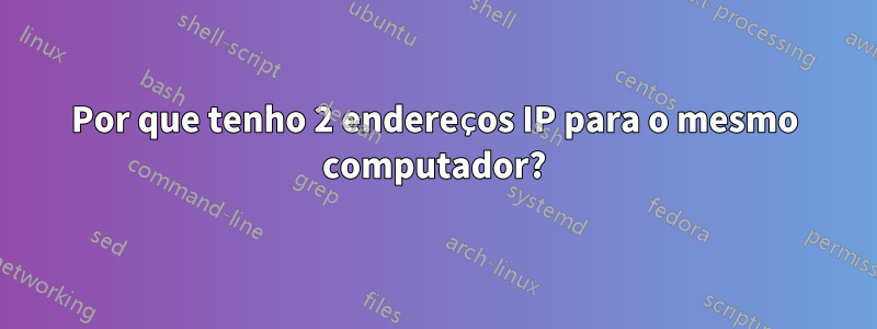 Por que tenho 2 endereços IP para o mesmo computador?