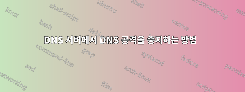 DNS 서버에서 DNS 공격을 중지하는 방법 