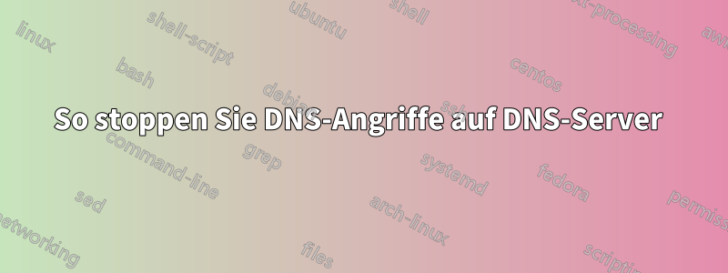 So stoppen Sie DNS-Angriffe auf DNS-Server 