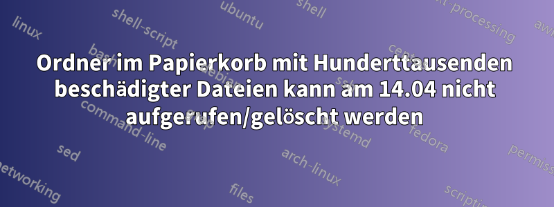Ordner im Papierkorb mit Hunderttausenden beschädigter Dateien kann am 14.04 nicht aufgerufen/gelöscht werden
